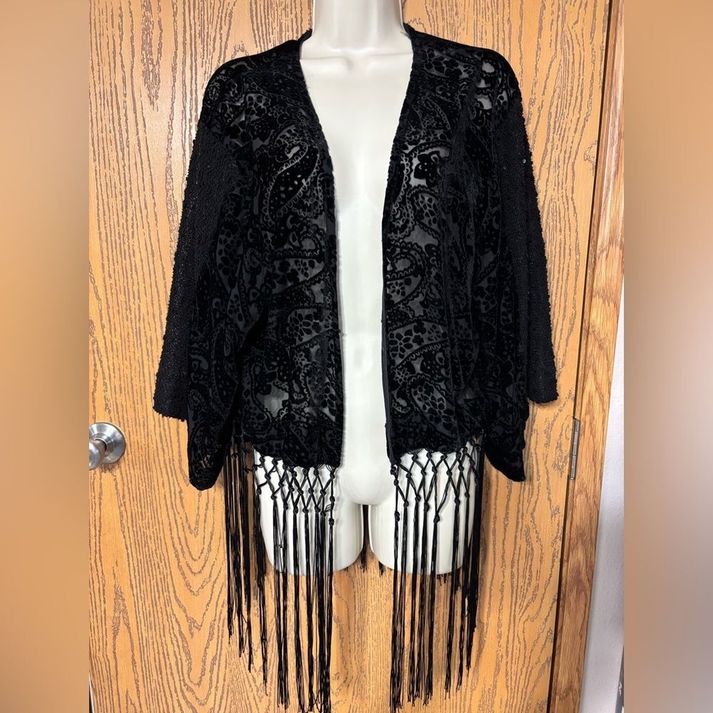 Miss Me Black Fringe Sweater
